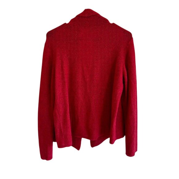 Eileen Fisher Small Red Mohair Cashmere Wool Blend Open Front Cardigan Sweater - Picture 2 of 4